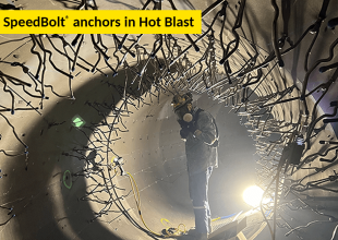 SILICON SpeedBolt refractory anchors in the Hot Blast