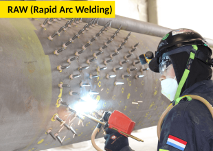 SILICON's rapid arc welding crew installing in a cement plant